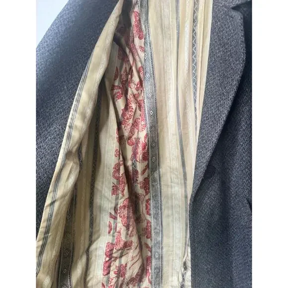 Peruvian Connection Womens Alpaca Wool Gray Button Long Lined Coat Pocket Sze 12 - Picture 11 of 13